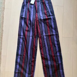 Madewell Purple and Red Striped Pants/ALEXA CHUNG